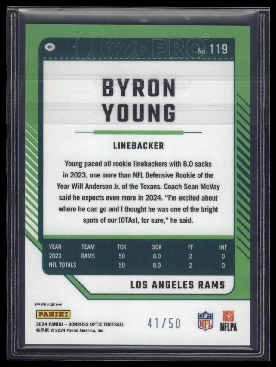 2024 Donruss Optic #119 Byron Young (LB) Lime Green #/50