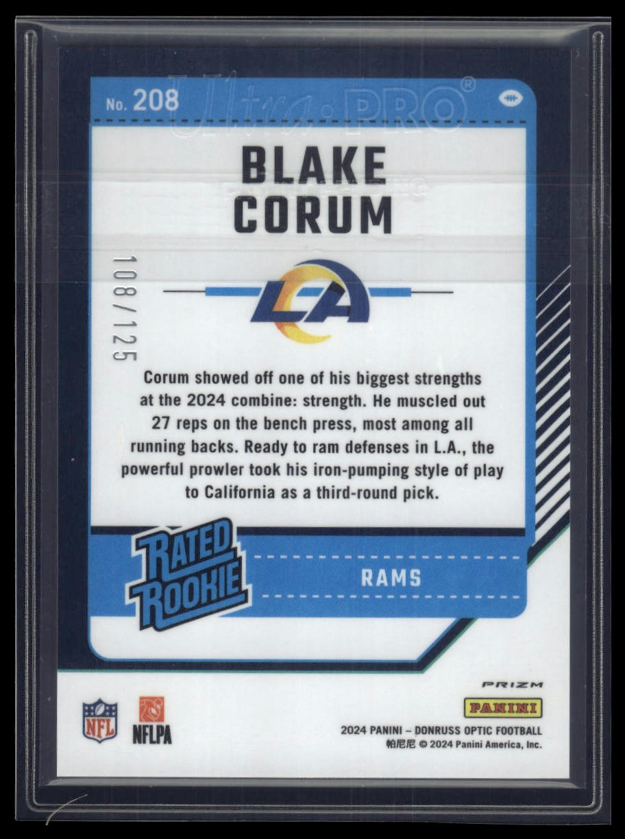 2024 Donruss Optic #208 Blake Corum Red #/125