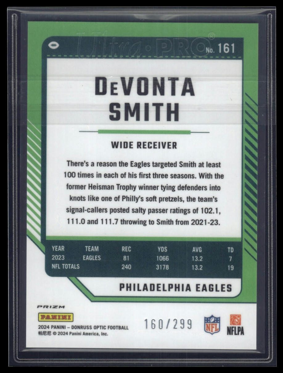 2024 Donruss Optic #161 DeVonta Smith Aqua #/299