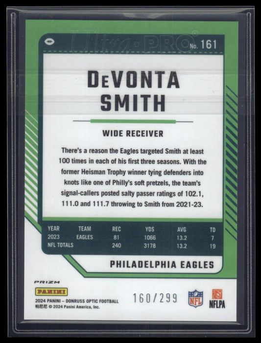 2024 Donruss Optic #161 DeVonta Smith Aqua #/299