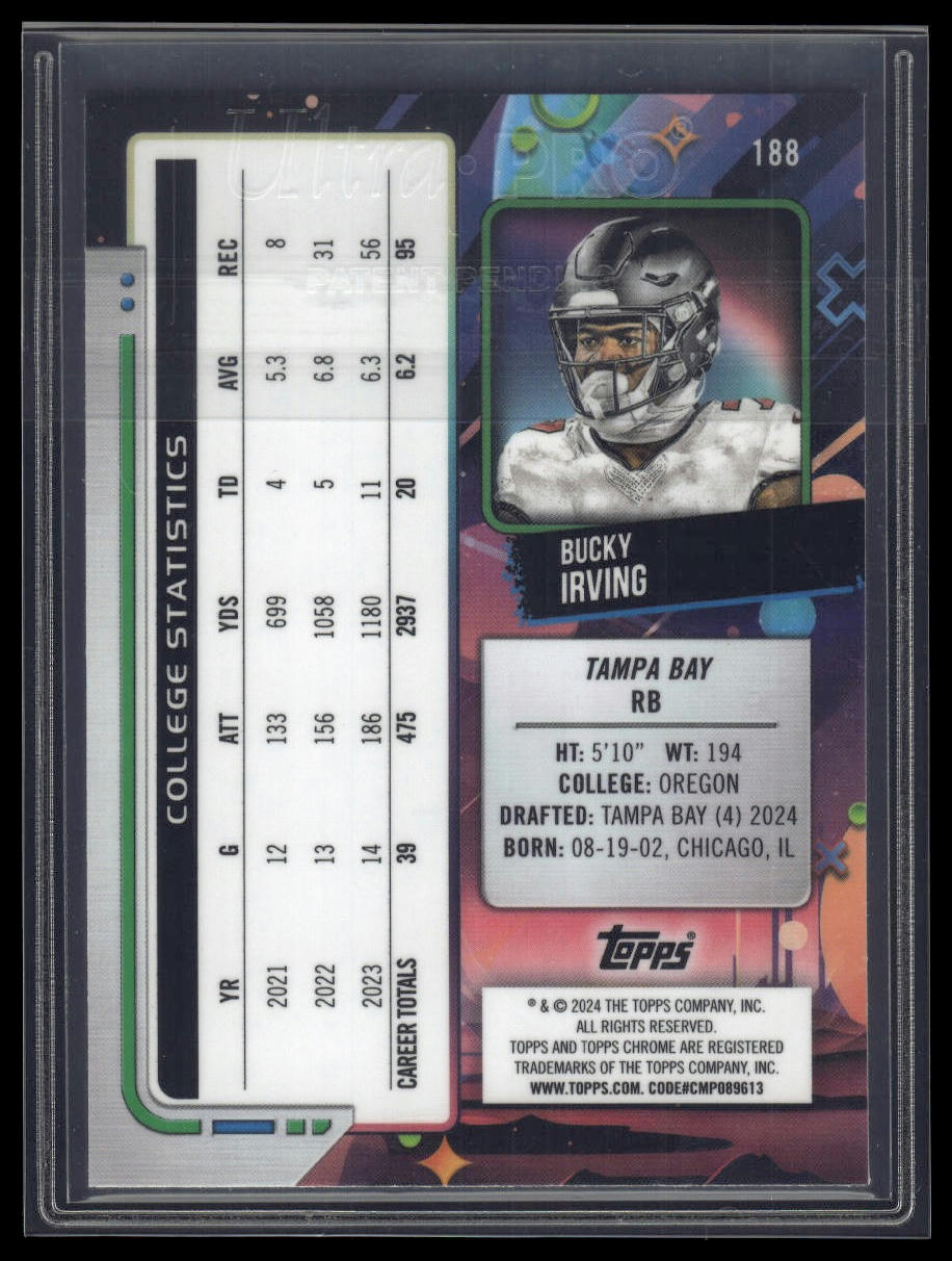 2024 Topps Chrome Cosmic #188 Bucky Irving Purple Nebula Refractors #/150
