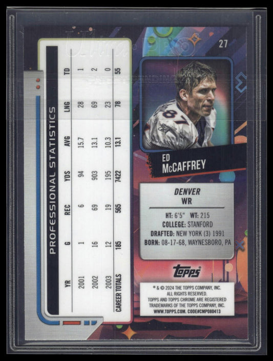 2024 Topps Chrome Cosmic #27 Ed McCaffrey Green Space Dust Refractors #/75