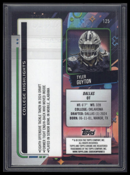 2024 Topps Chrome Cosmic #125 Tyler Guyton Purple Nebula Refractors #/150