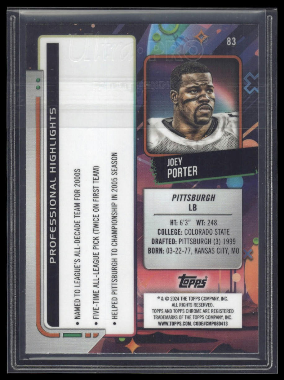 2024 Topps Chrome Cosmic #83 Joey Porter Purple Nebula Refractors #/150