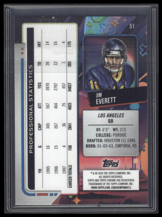 2024 Topps Chrome Cosmic #51 Jim Everett Green Space Dust Refractors #/75