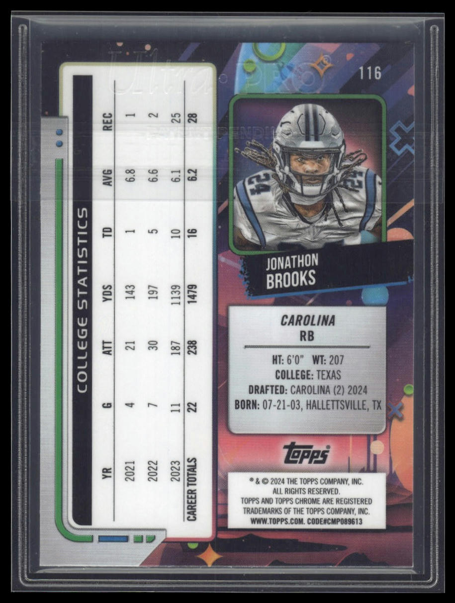 2024 Topps Chrome Cosmic #116 Jonathon Brooks Blue Moon Refractors #/99