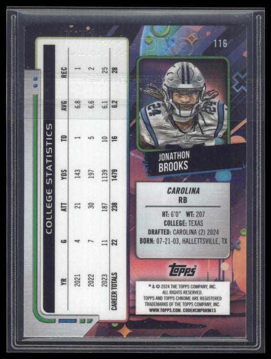 2024 Topps Chrome Cosmic #116 Jonathon Brooks Blue Moon Refractors #/99