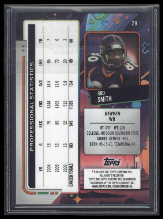 2024 Topps Chrome Cosmic #29 Rod Smith Gold Interstellar Refractors #/50
