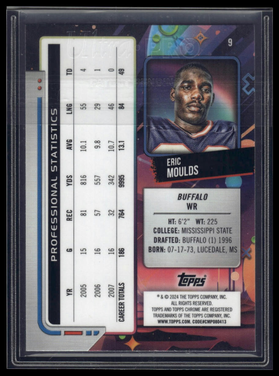 2024 Topps Chrome Cosmic #9 Eric Moulds Green Space Dust Refractors #/75