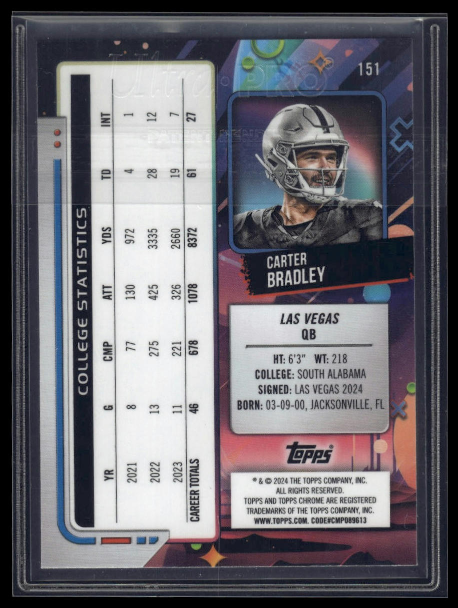 2024 Topps Chrome Cosmic #151 Carter Bradley Blue Moon Refractors #/99
