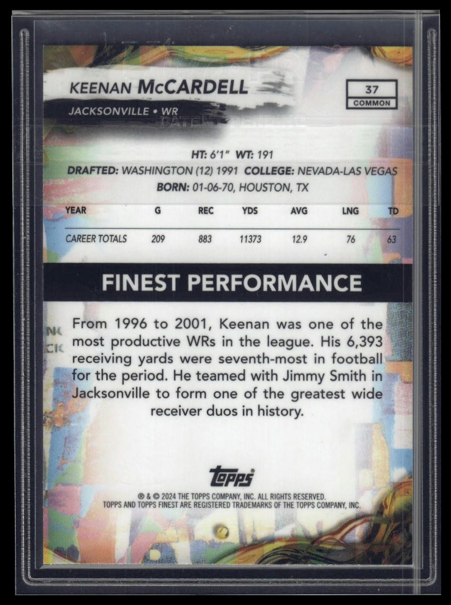 2024 Finest #37 Keenan McCardell Blue Refractor #/200