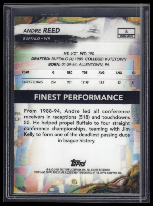 2024 Finest #8 Andre Reed Blue Refractor #/200