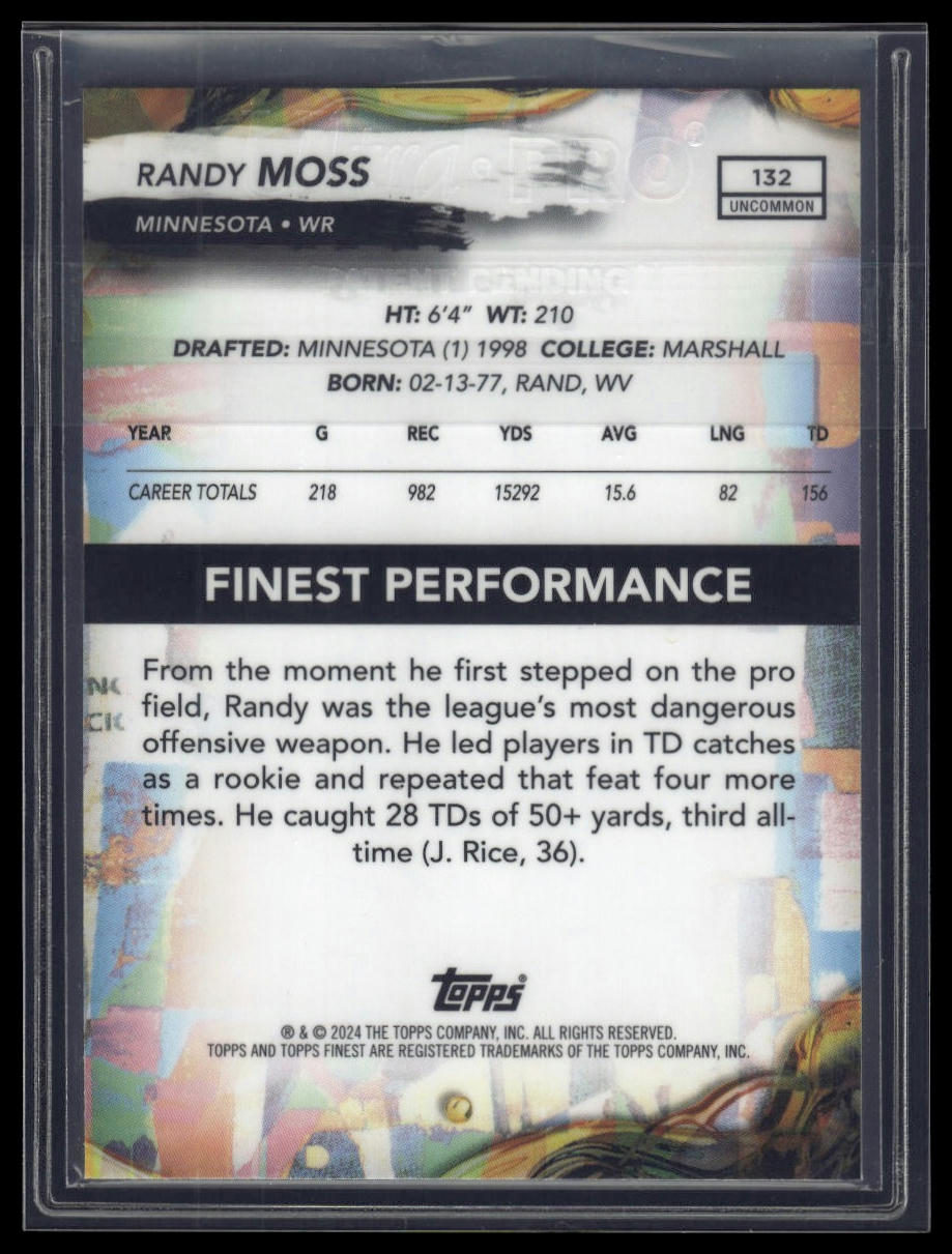 2024 Finest #132 Randy Moss Purple Refractor #/200
