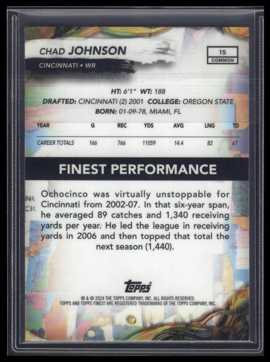 2024 Finest #15 Chad Johnson Purple Checkerboard Refractor #/150