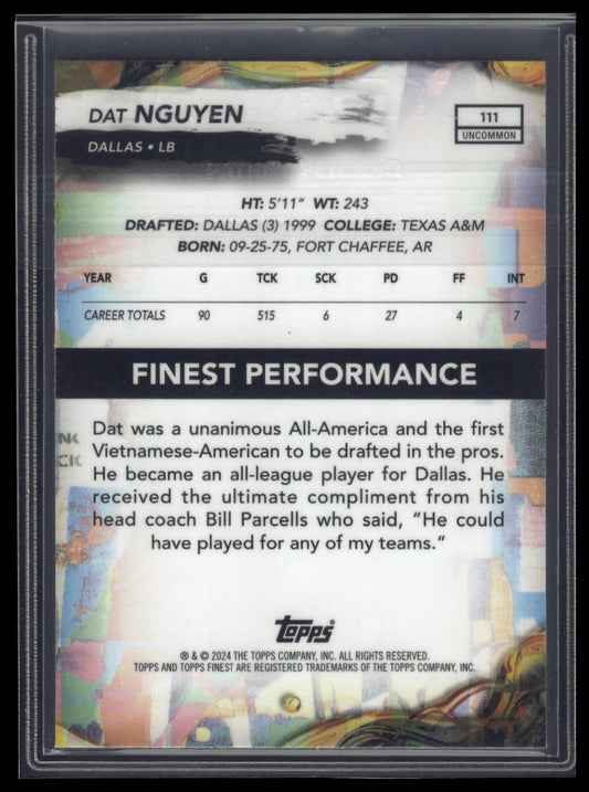 2024 Finest #111 Dat Nguyen Blue Refractor #/150