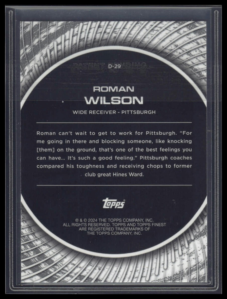 2024 Finest #D-29 Roman Wilson Debut Purple Refractor #/125