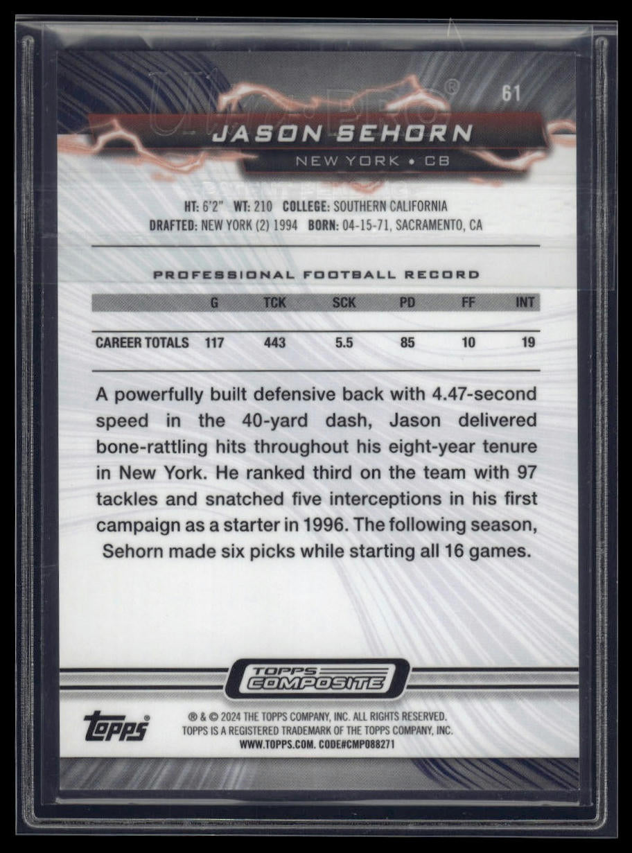 2023 Topps Composite #61 Jason Sehorn Resurgence Yellow Surge #/200