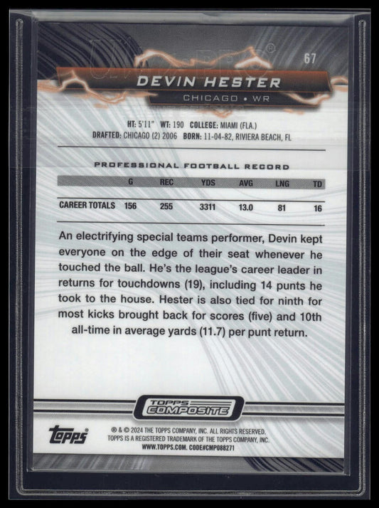 2023 Topps Composite #67 Devin Hester Resurgence White Surge #/125