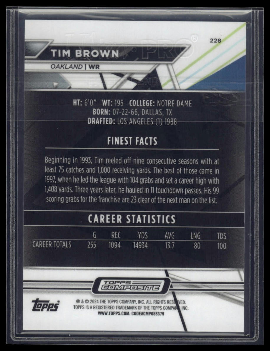 2023 Topps Composite #228 Tim Brown Finest Sky Blue Refractor #/250