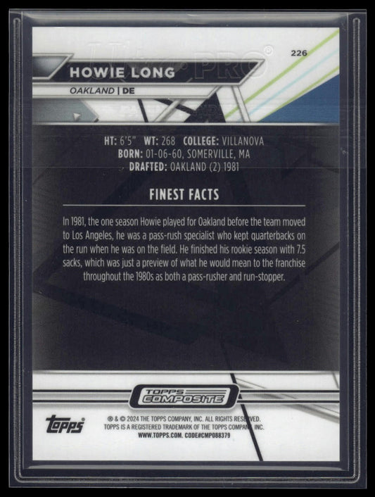 2023 Topps Composite #226b Howie Long Finest Gold Refractor #/25