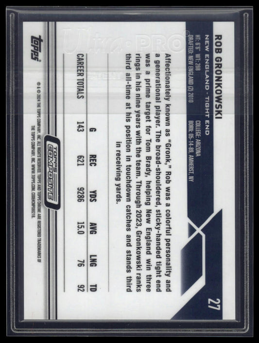2023 Topps Composite #27 Rob Gronkowski Topps Chrome Aqua Lava Refractor #/175