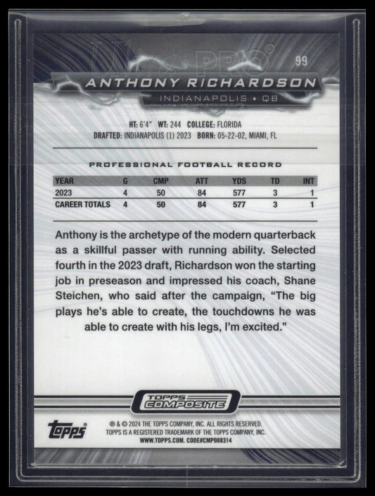 2023 Topps Composite #99 Anthony Richardson Resurgence Surge #/249