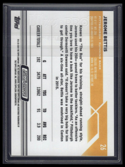 2023 Topps Composite #26 Jerome Bettis Topps Chrome Purple Speckle #/250