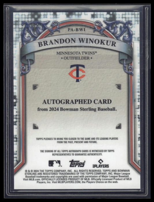 2024 Bowman Sterling #PA-BWI Brandon Winokur Prospect Auto Wave Refractor /125