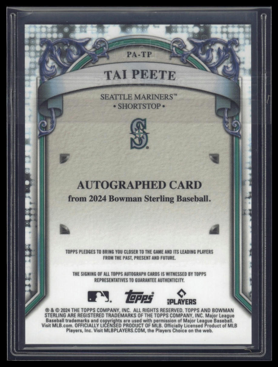 2024 Bowman Sterling #PA-TP Tai Peete Prospect Autographs Sterling Silver /100