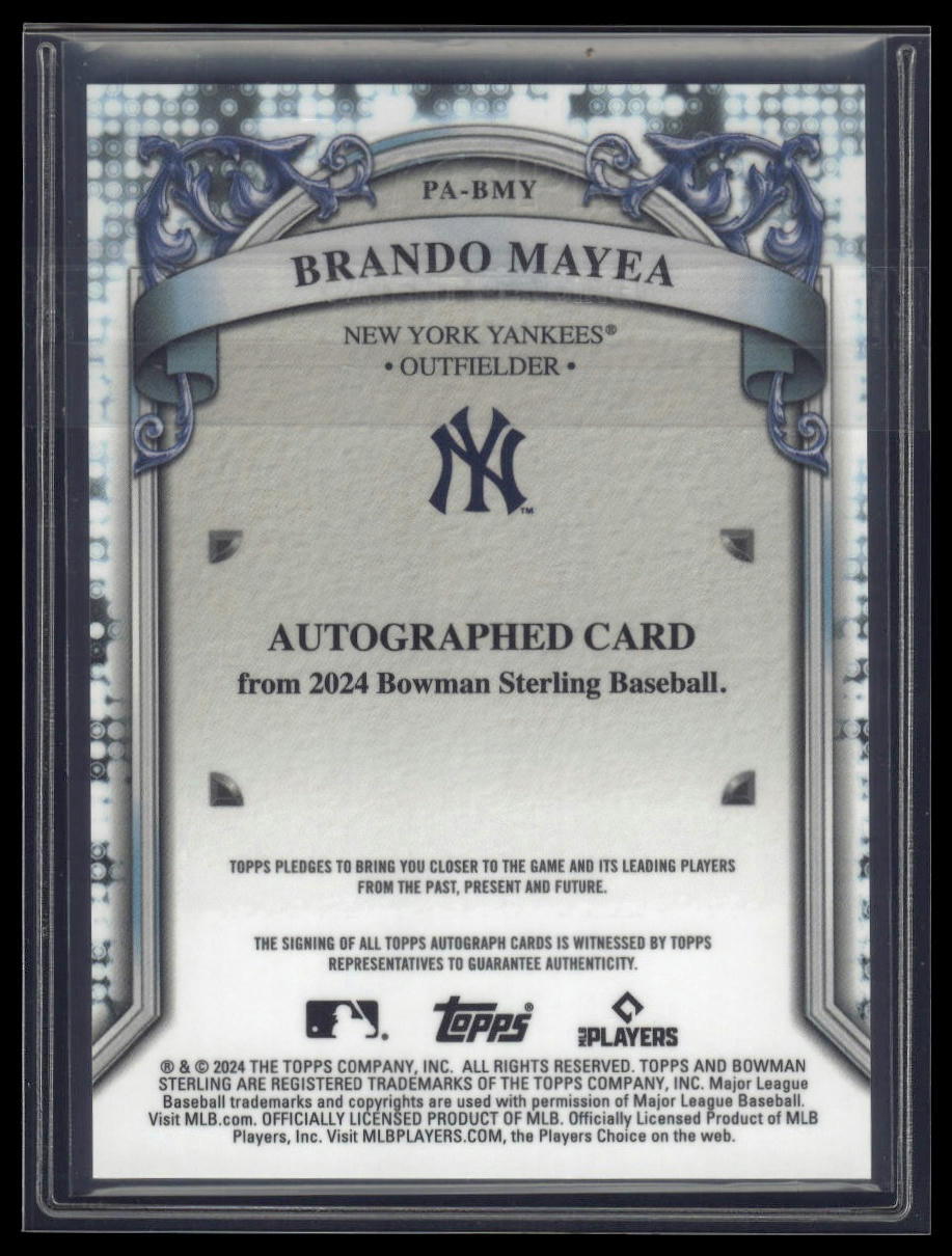 2024 Bowman Sterling #PA-BMY Brando Mayea Prospect Auto Gold /50