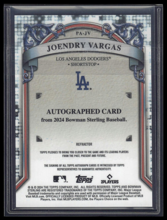 2024 Bowman Sterling #PA-JV Joendry Vargas Prospect Autographs Refractor #/150