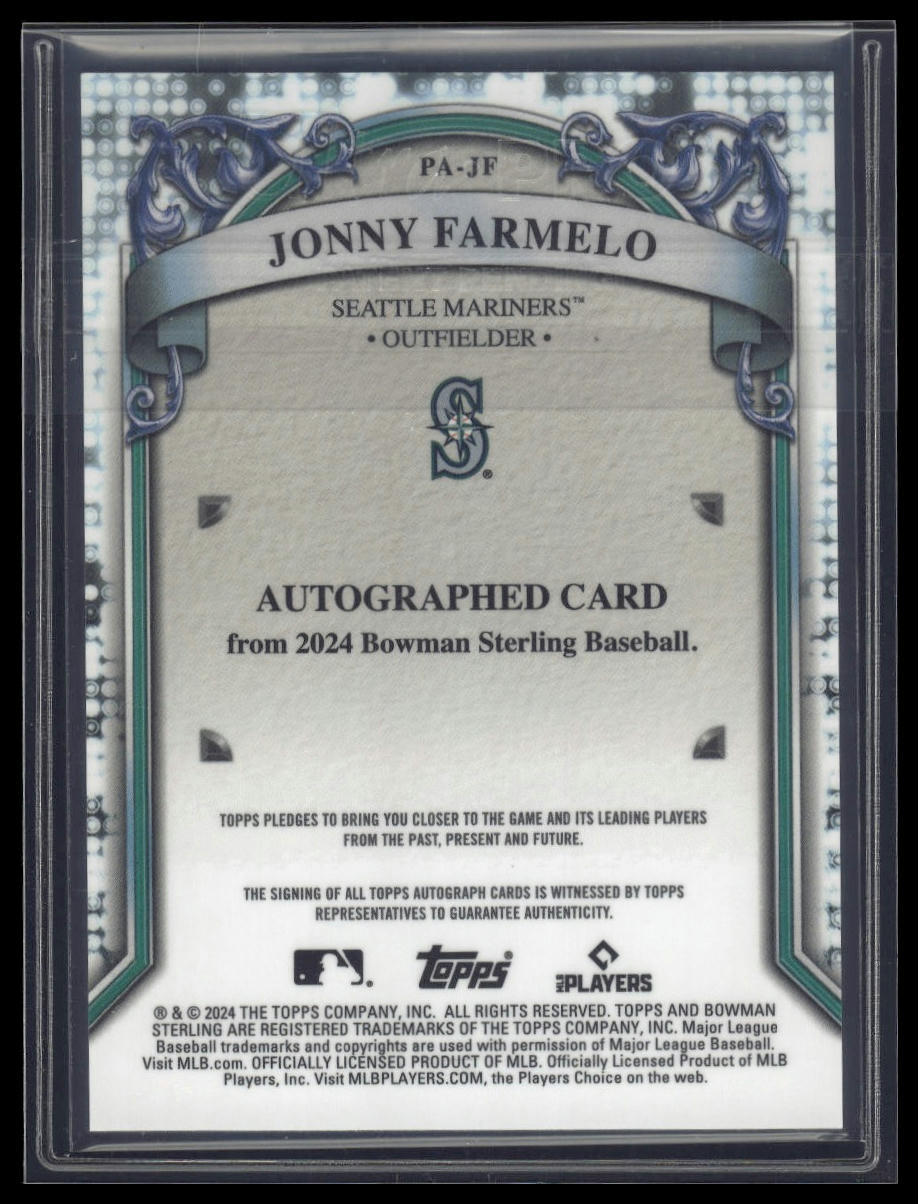 2024 Bowman Sterling #PA-JF Jonny Farmelo Prospect Autographs