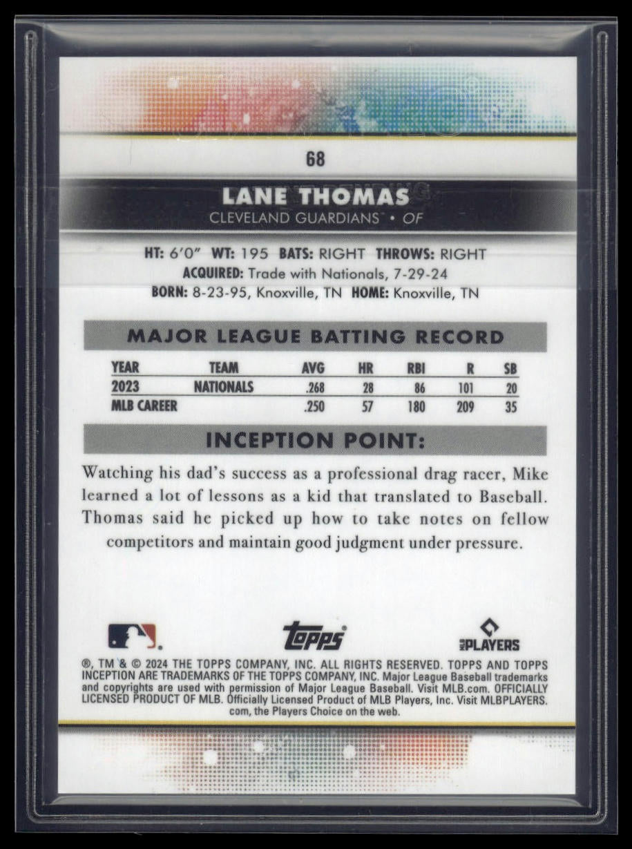 2024 Topps Inception #68 Lane Thomas Yellow #/199