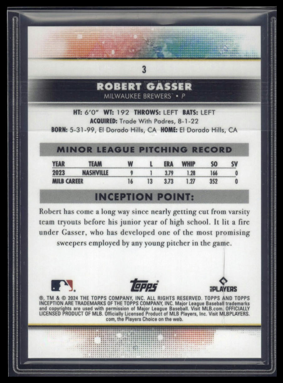 2024 Topps Inception #3 Robert Gasser Green