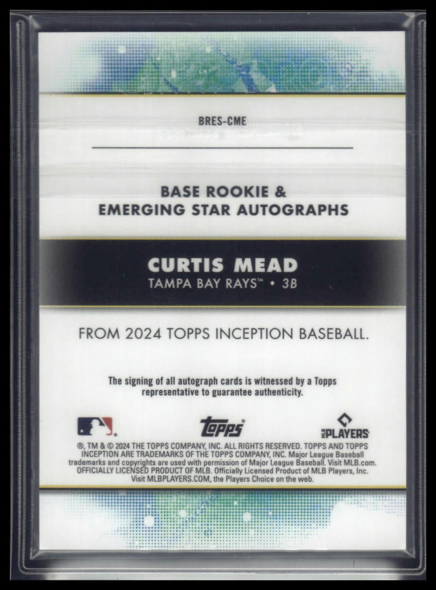 2024 Topps Inception #BRES-CME Curtis Mead Auto Aqua /75