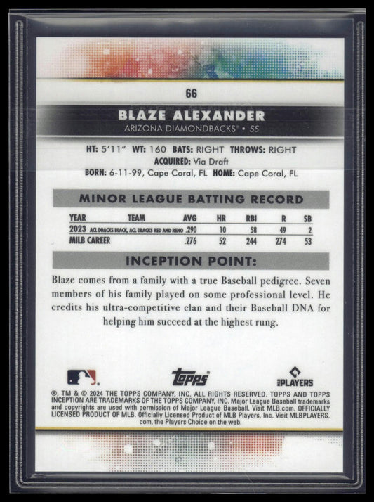 2024 Topps Inception #66 Blaze Alexander Green