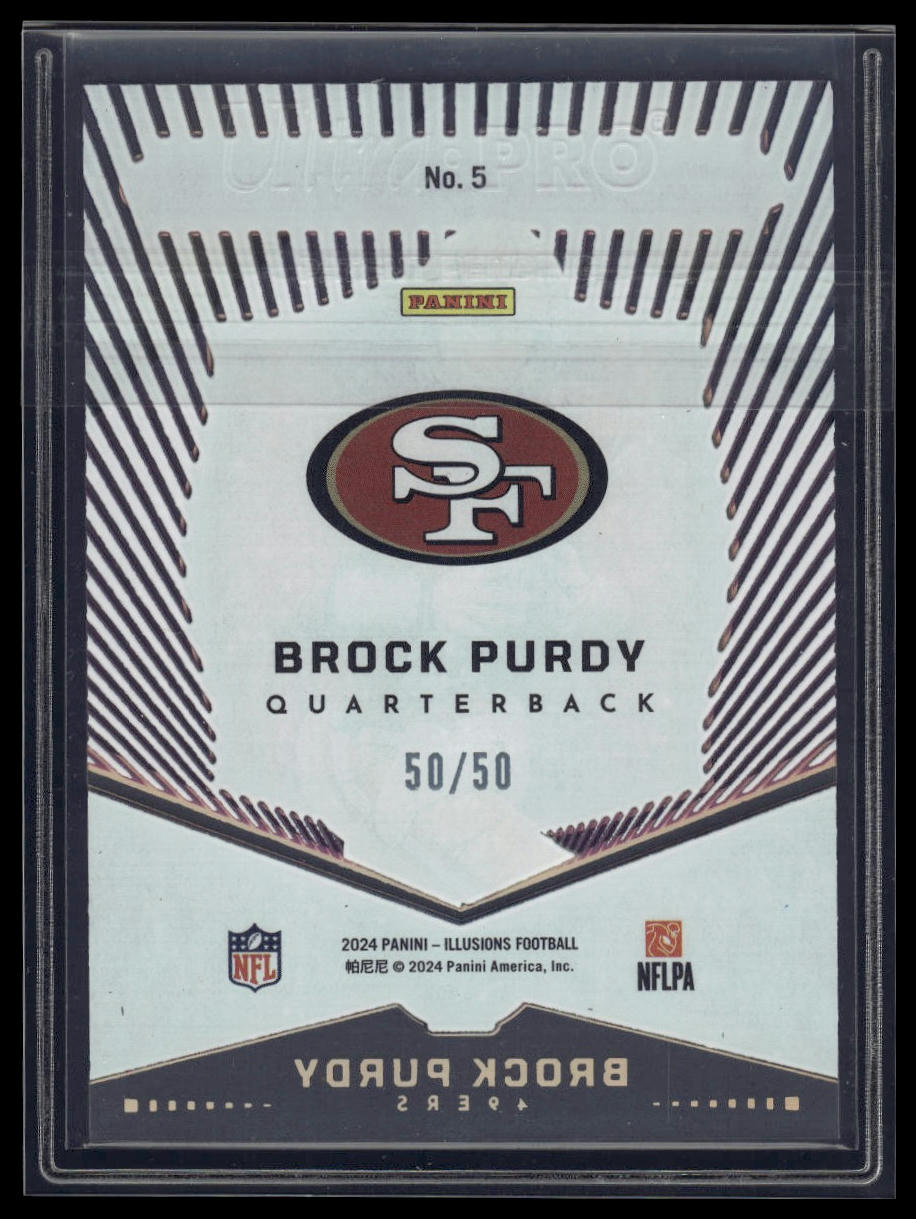 2024 Panini Illusions #5 Brock Purdy Abracadabra Purple #/50