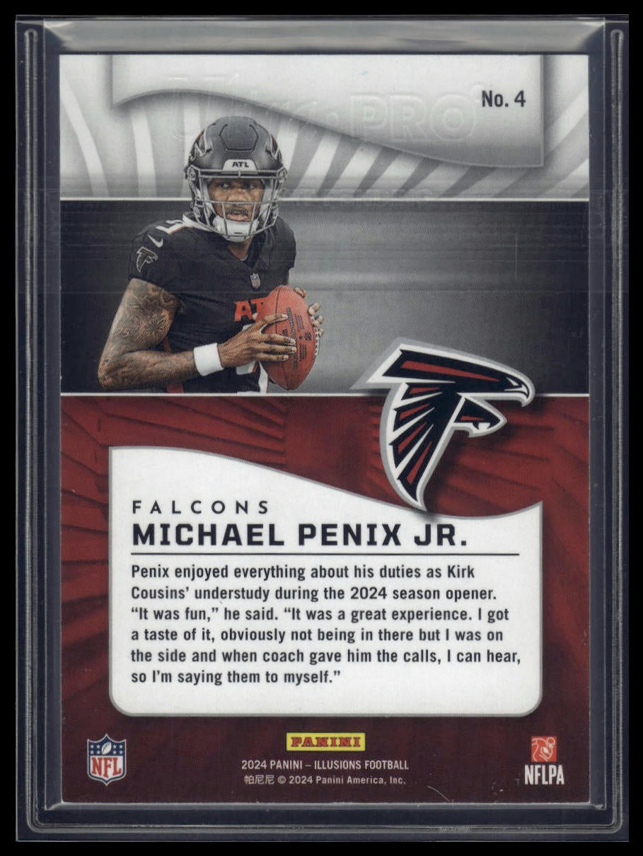 2024 Panini Illusions #4 Michael Penix Jr. Purple Trophy Collection #/99