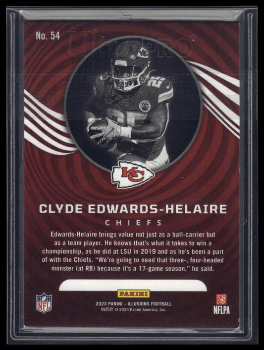 2023 Panini Illusions #54 Clyde Edwards-Helaire Pink Trophy Collection #/399