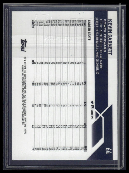 2023-24 Topps Chrome #64 Kevin Garnett Negative Refractors