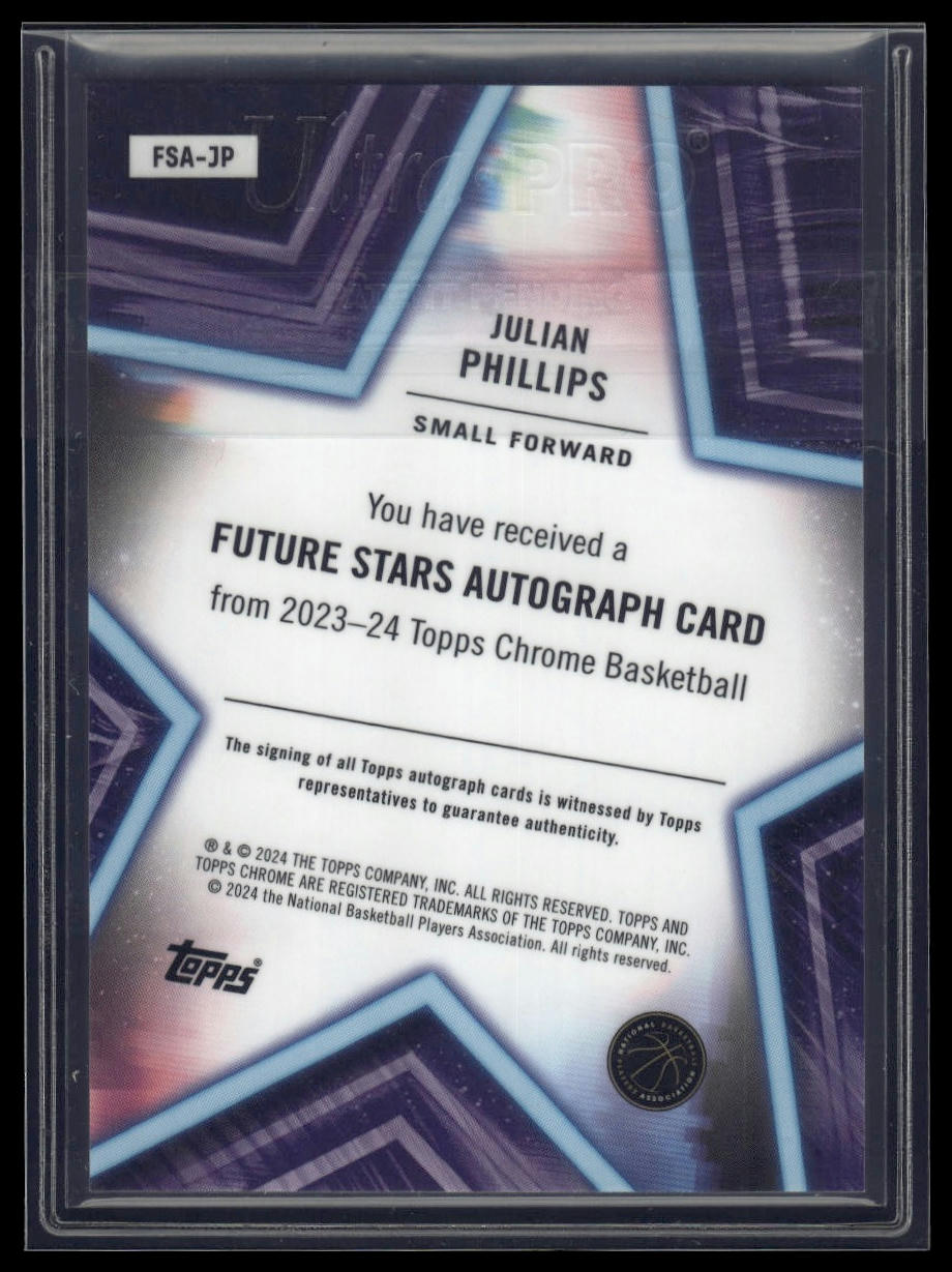 2023-24 Topps Chrome #FSA-JP Julian Phillips Future Stars Autographs