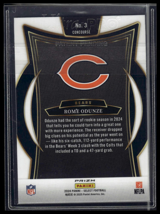 2024 Panini Select #3 Rome Odunze Silver Prizm