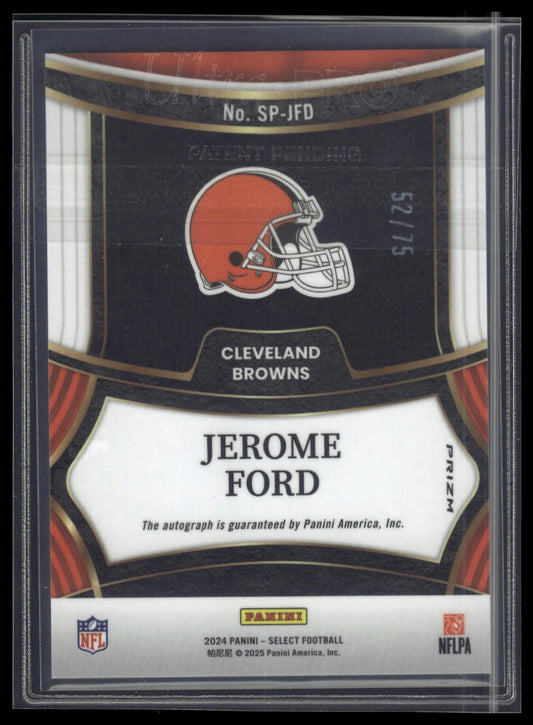2024 Panini Select #SP-JFD Jerome Ford Signatures Maroon Prizm #/75