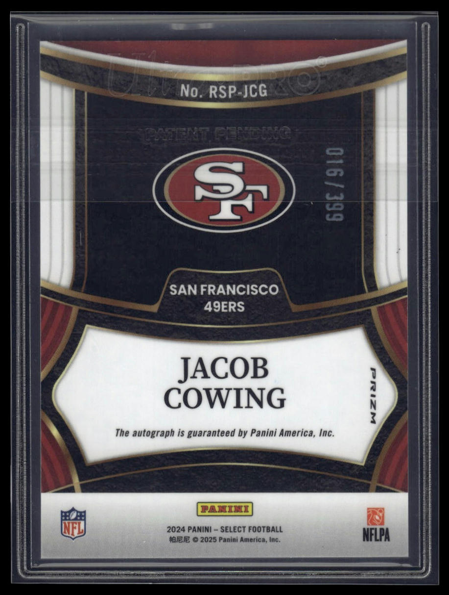 2024 Panini Select #RSP-JCG Jacob Cowing Rookie Signatures Prizm #/399