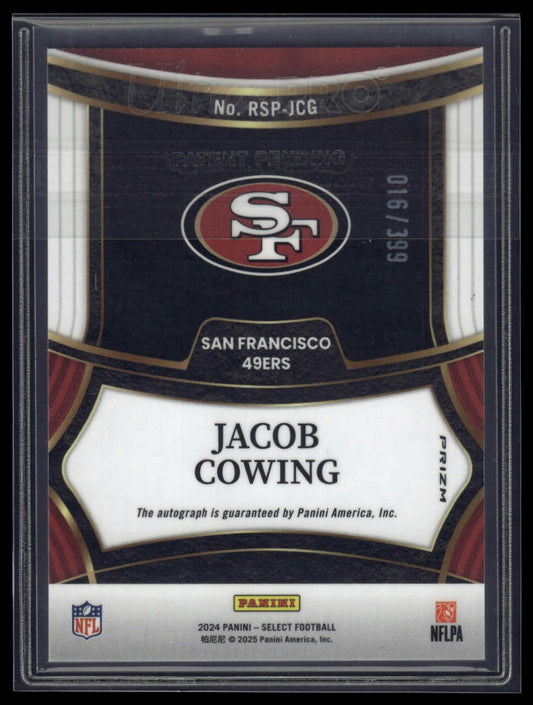 2024 Panini Select #RSP-JCG Jacob Cowing Rookie Signatures Prizm #/399