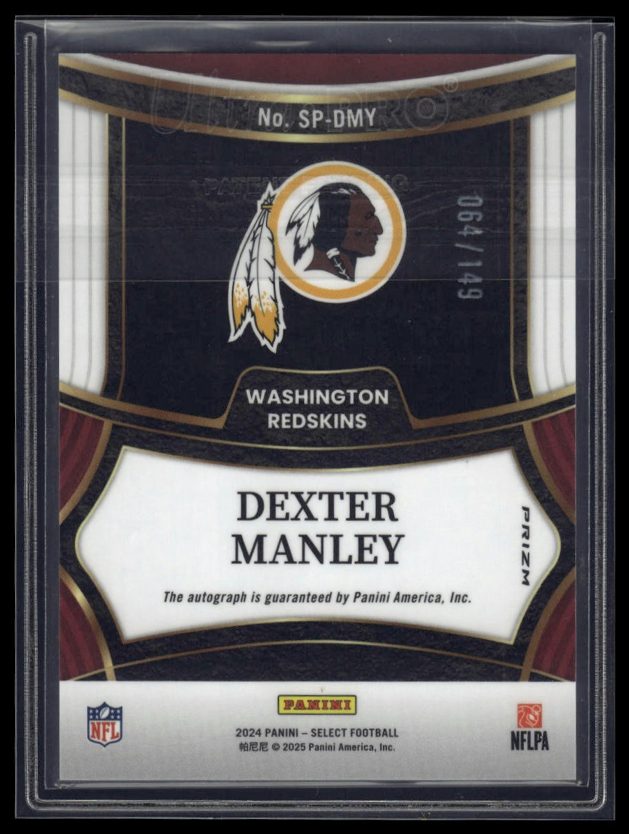 2024 Panini Select #SP-DMY Dexter Manley Signatures Blue Prizm #/149