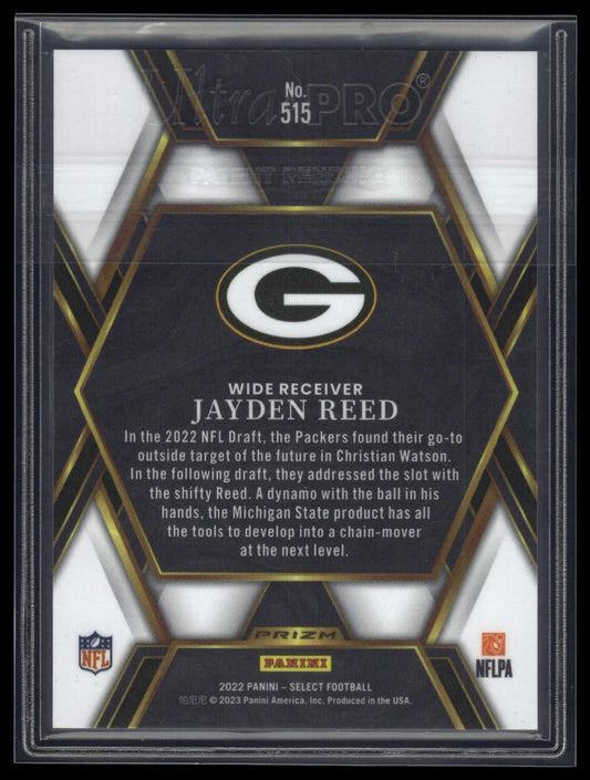 2022 Panini Select #515 Jayden Reed XRC Silver Prizm
