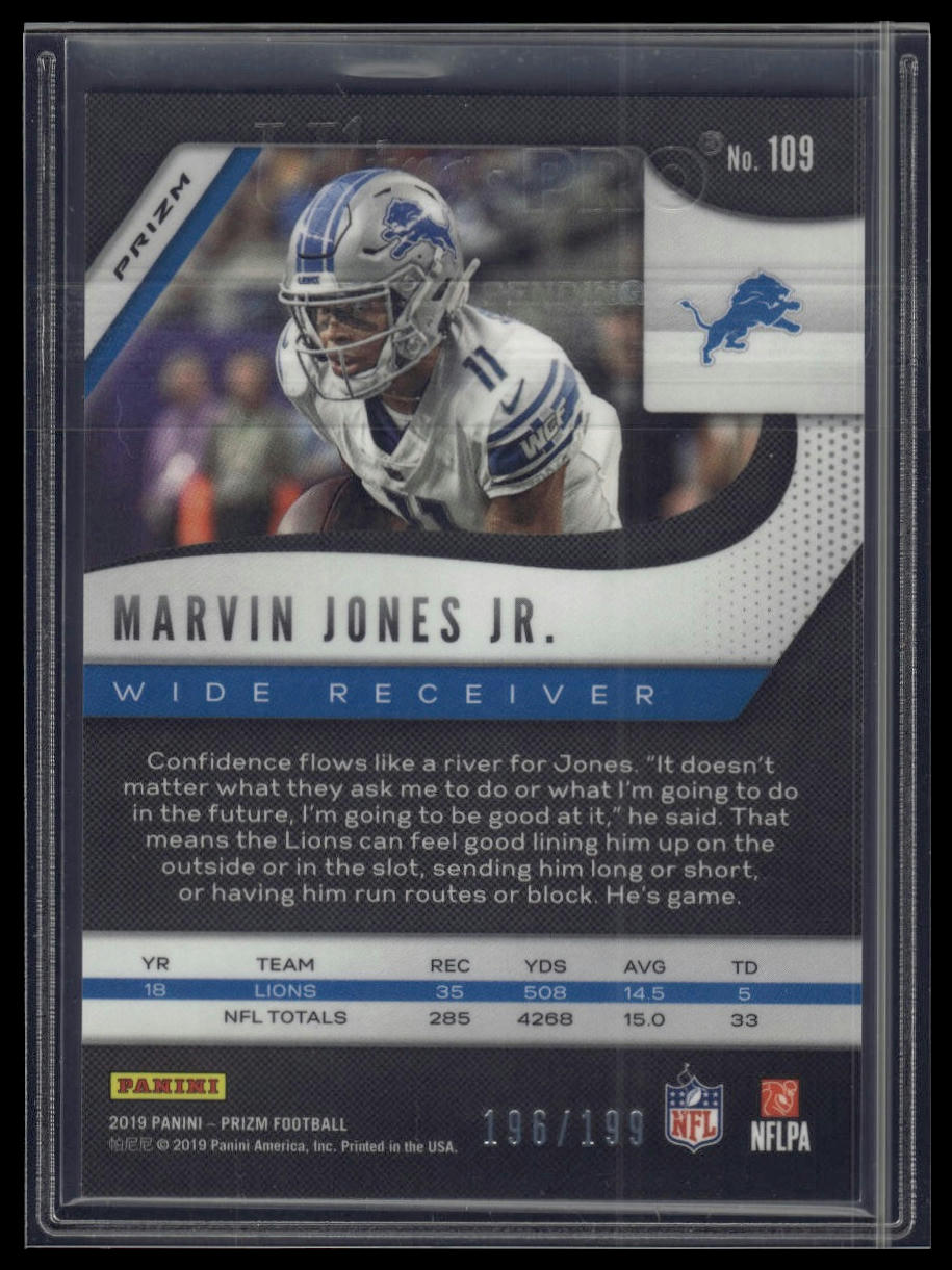 2019 Panini Prizm #109 Marvin Jones Jr. Blue Wave #/199