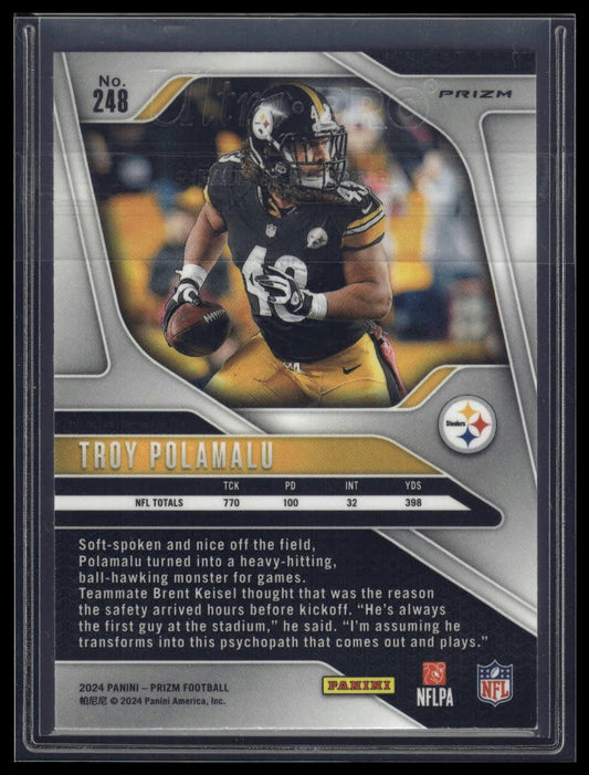 2024 Panini Prizm #248 Troy Polamalu Black and White Checker