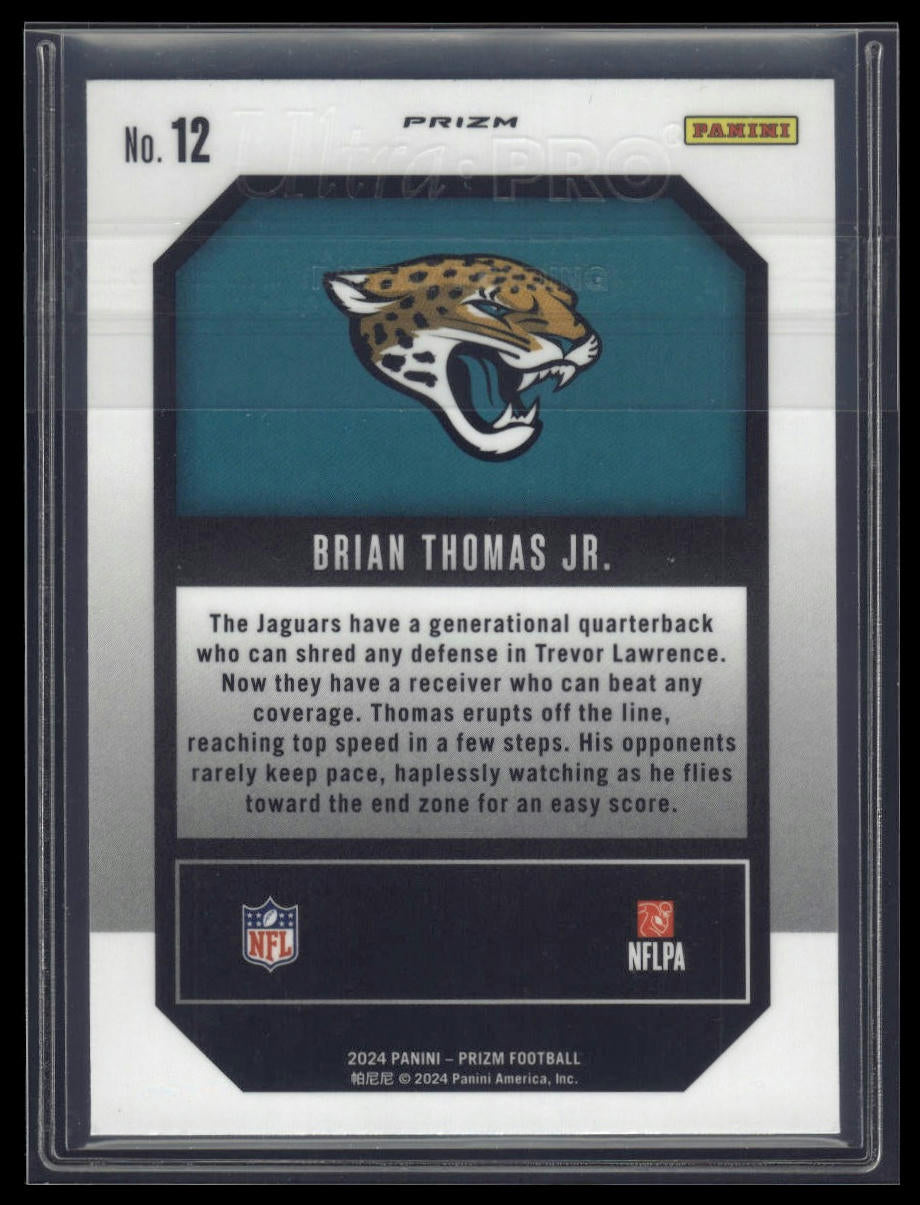 2024 Panini Prizm #12 Brian Thomas Jr. Emergent Green Ice Prizm